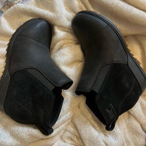 Sorel black wedge boots